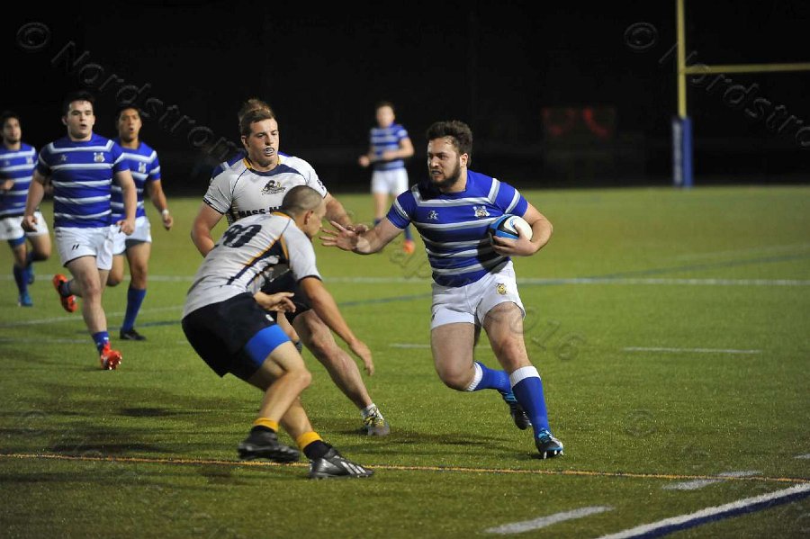 Wheaton Men\'s Rugby vs Mass Maritime.  Photo by Keith Nordstrom